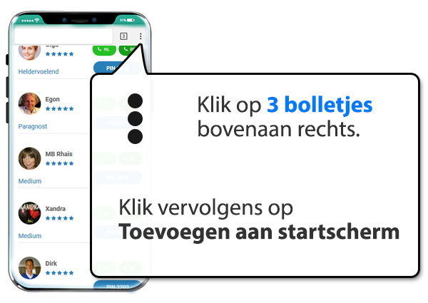 android: Paragnostenrotterdam.nl instellen als app op Mobiel